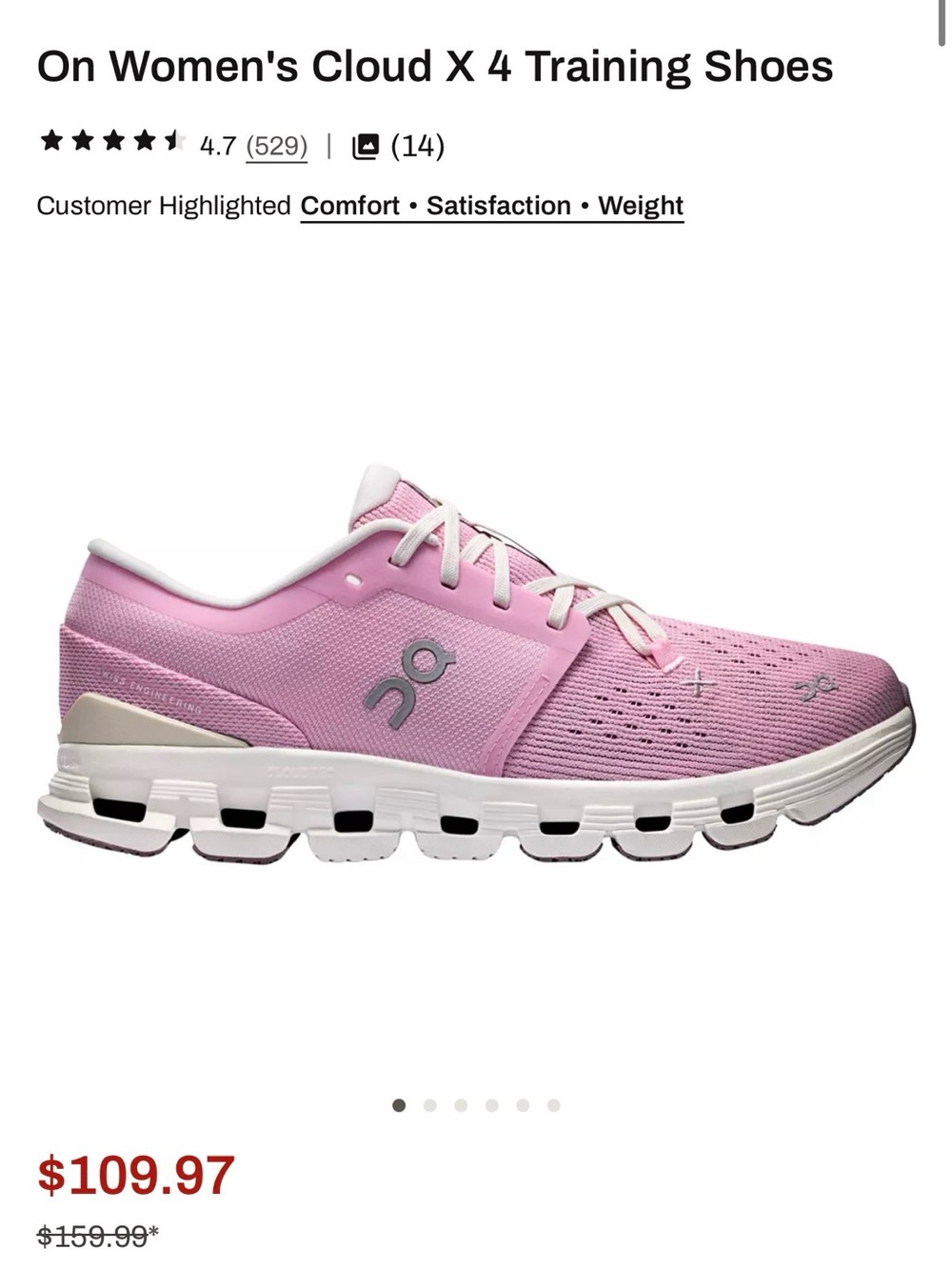 On Cloud X 4 Training Shoes Women’s Light Pink